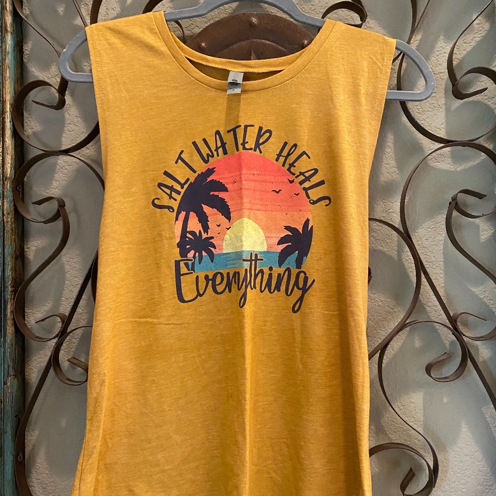 "Salt Water Heals Everything" Tank Top M